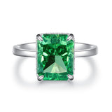 S925 Sterling Silver Emerald Ring Female High Carbon – Gifts for Her — 9