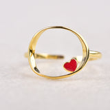 S925 Sterling Silver Circle Hollow Heart Heart Gold – Gift Ideas — 5