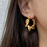 European And American Style Golden Twist Earrings – Stylish Gifts — 2