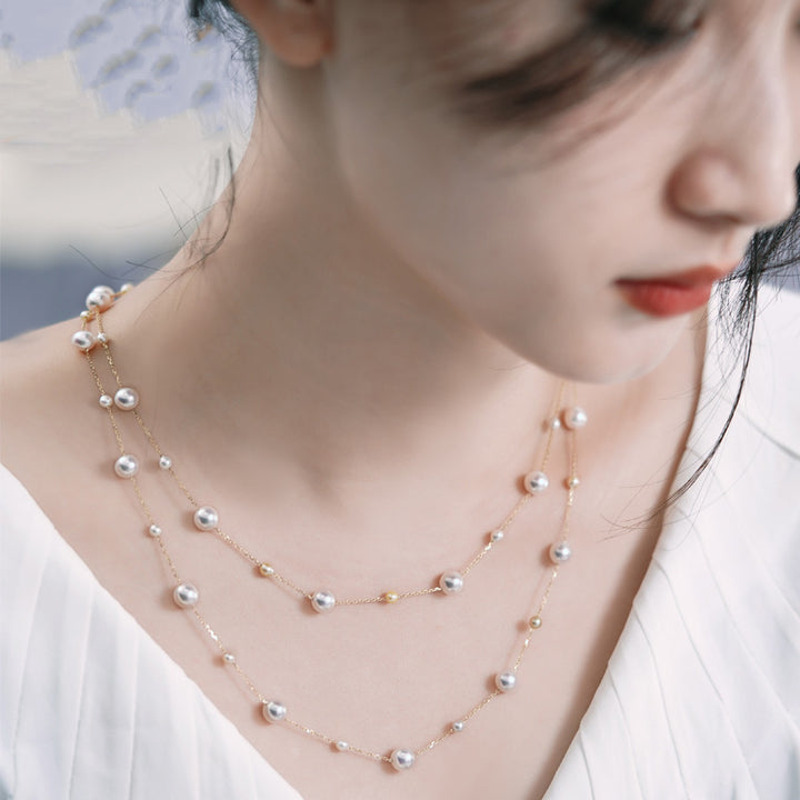 Mixed Color Star Pearl Sweater Necklace – Jewelry Gift Ideas — 1