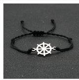 Stainless Steel Rudder Bracelet Hand Braided Rope – Jewelry Gift Ideas — 2