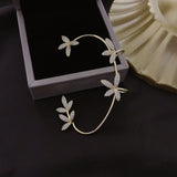 Niche Design Micro-inlaid Zircon Maple Leaf Earrings – Stylish Gifts — 3