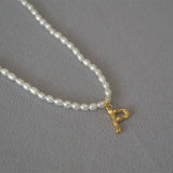 Rice Pearl Fashion Simple Letter Pendant Necklace – Jewelry Gift Ideas — 6