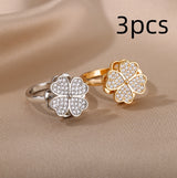 Rotatable Flower Rings With Rhinestones Ins Fashion – Stylish Gifts — 8