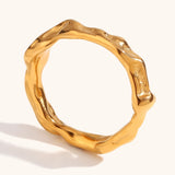 Irregular Surface Ring Ornament Stainless Steel 18k – Practical Gifts — 4