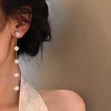 925 Silver Stud Freshwater Pearl Tassel Earrings – Everyday Gifts — 6