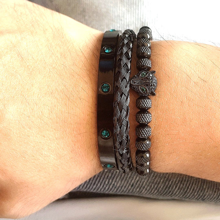 Micro-inlaid Green Eye Leopard Head Bracelet – Jewelry Gift Ideas — 1