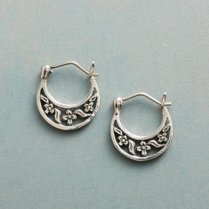 Fan-shaped Hollow Flower Earrings – Practical Gifts — 1