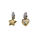Design Zircon Stars Heart Asymmetric Earrings – Holiday Gift Ideas — 4