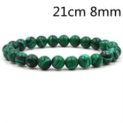 Classic Black Matte Green Malachite Bracelets – Jewelry Gift Ideas — 18