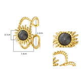Sun Flower Glitter Stone Ring Stainless Steel Fashion – Stylish Gifts — 6