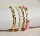 Retro Ethnic Style Gold Bracelet Letter Polymer Clay – Stylish Gifts — 4