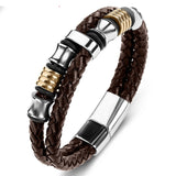 Men's Leather Titanium Steel Punk Bracelet – Jewelry Gift Ideas — 3