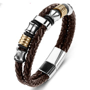 Men's Leather Titanium Steel Punk Bracelet – Jewelry Gift Ideas — 3
