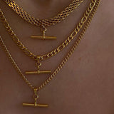 Punk Hip Hop 18K Gold Stainless Steel T Bar – Jewelry Gift Ideas — 5
