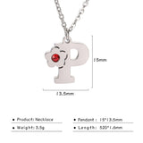 Flower Rhinestone-encrusted 26 Letter Necklace – Jewelry Gift Ideas — 11