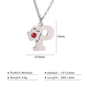 Flower Rhinestone-encrusted 26 Letter Necklace – Jewelry Gift Ideas — 11