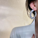 S925 Silver Needle Geometric Full Diamond Ear Buckle – Stylish Gifts — 2