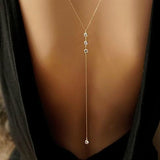 Minimal Diamond Embellished Back Chain Necklace – Jewelry Gift Ideas — 3