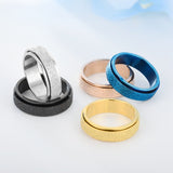 Turnable Anxiety Rings Rainbow Silver Color Relieve – Gifts for Her — 10