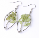 Natural Crystal Crushed Stone Earrings Handmade Tree – Gifts for Her — 3