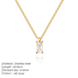 Stainless Steel Mini Square Zircon Pendant – Jewelry Gift Ideas — 5
