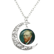 Van Gogh Starry Night Painting Moon Necklace – Jewelry Gift Ideas — 8