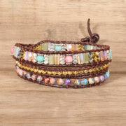 Colored Turquoise Woven Three-layer Bracelet – Jewelry Gift Ideas — 1