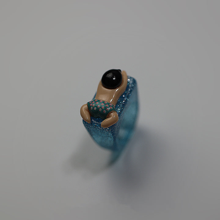 Fashion Resin Cute Swimming Boy Ring – Stylish Gifts — 1