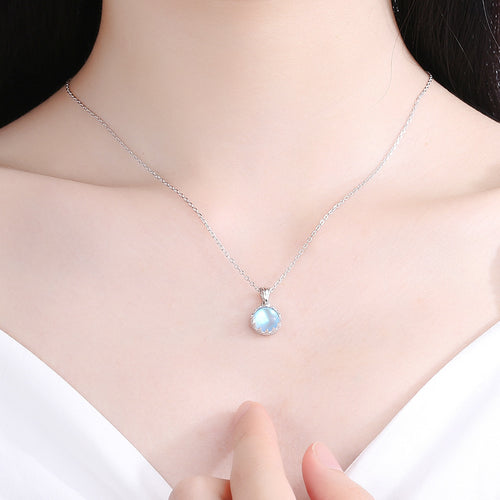 Crown Moonstone Necklace Female S925 Sterling – Jewelry Gift Ideas — 1
