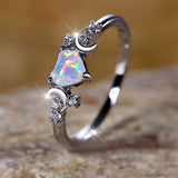Love Moon Three Claw Ring On Both Sides Simple – Gifts for Couples — 3