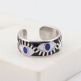 Trendy Hip Hop Women's Gold Plated Drip Oil Eye Ring – Gifts for Her — 12