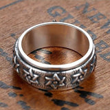 Turnable S925 Silver Ring Men's Retro Hexagram Wide – Gifts for Him — 4