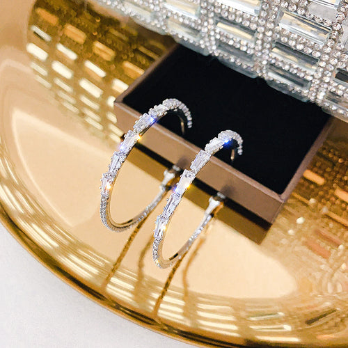 925 Silver Needle European And American Zircon Hoop – Gift Ideas — 2