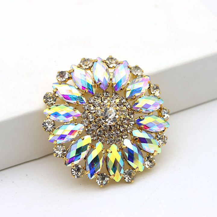 Round Large Colorful Rhinestone Sunflower DIY – Creative Gifts — 1