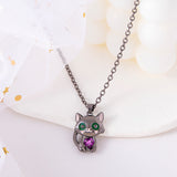 Black Cat Necklace Red Blue Purple White Heart – Jewelry Gift Ideas — 3