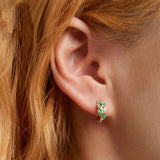 Green Zircon Simple Green Branch Earrings – Gift Ideas — 1