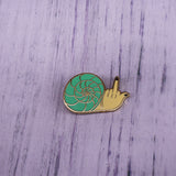 Middle Finger Snail Brooch Cute Subtle Satirical – Jewelry Gift Ideas — 3
