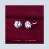 S925 White Stud Earrings With Diamonds Fashionable – Meaningful Gifts — 10
