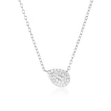 Sterling Silver Delicate Pear-shaped Pave Stone – Jewelry Gift Ideas — 2