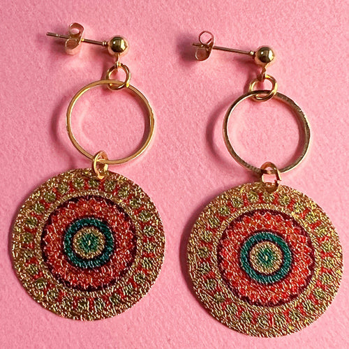 Bohe Tribe Gold Datura Flowers Pendant Earrings – Jewelry Gift Ideas — 2