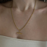 Fashion Simple Style T-shaped Pendant Titanium – Jewelry Gift Ideas — 8