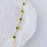 Women's Emerald Zircon Titanium Bracelet – Jewelry Gift Ideas — 4