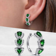 Klein Blue Zirconia Elegant Hoop Earrings – Birthday Gifts — 2