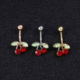 Belly Ring Cherry Zircon Belly Stainless Steel Rod – Stylish Gifts — 1