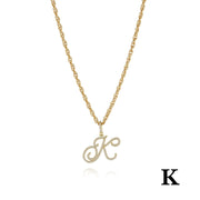26 Letter Necklace Inset Zircon 18k Gold Necklace – Jewelry Gift Ideas — 4