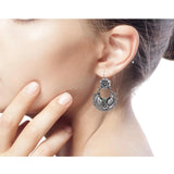 Vintage Floral Heart Embellished Turquoise Earrings – Surprise Gifts — 4