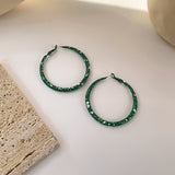 Retro Dark Green Earrings Korean Style Temperament – Stylish Gifts — 4