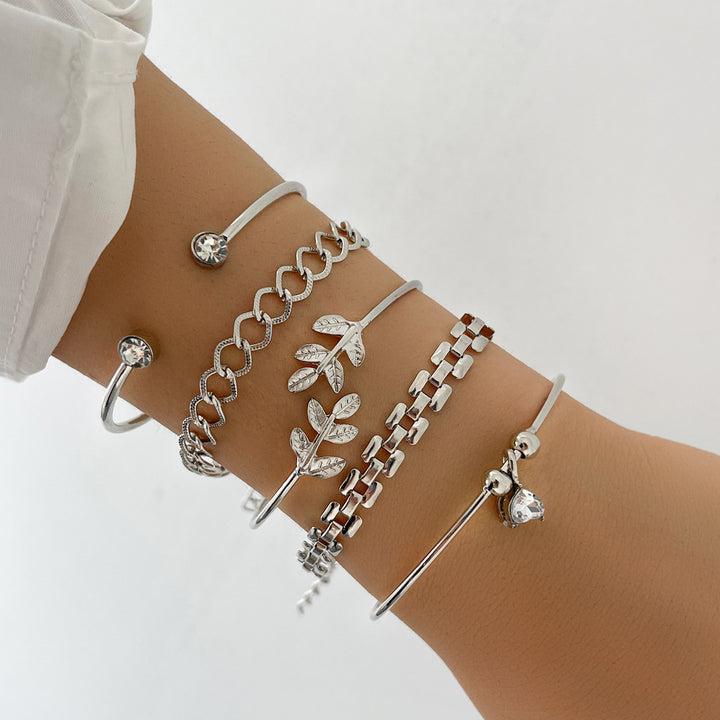 Leaf Point Diamond Beaded Love Rhinestone – Jewelry Gift Ideas — 1