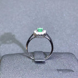Colombian Emerald Ring 925 Silver With Diamonds – Practical Gifts — 3